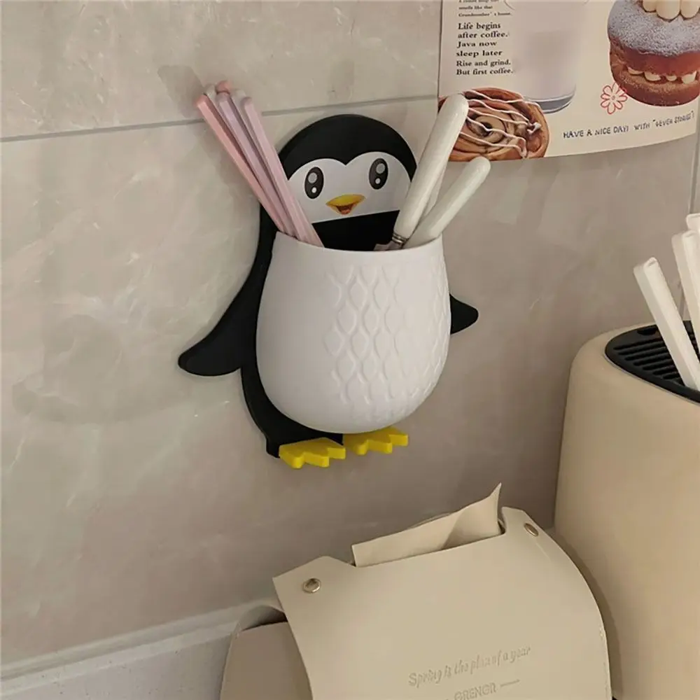 Penguin Storage Box Mobile Holder Bin Storage Organizer Rc Stand Makeup Wall Organizer Floating Shelves Wall Bin Adhesive Shelf 4