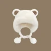 1pc Cute Warm Earflap Hat For Women, With Bear Ears And Plush Lined, Riding And Coldproof 6