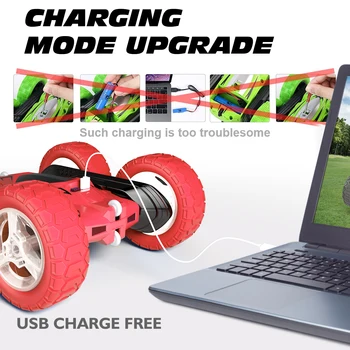 Remote Control Car, RC Cars Double Sided 360° Rotating Toy Car, Gesture Sensing RC Stunt Car with Headlight, Boy Gifts 2