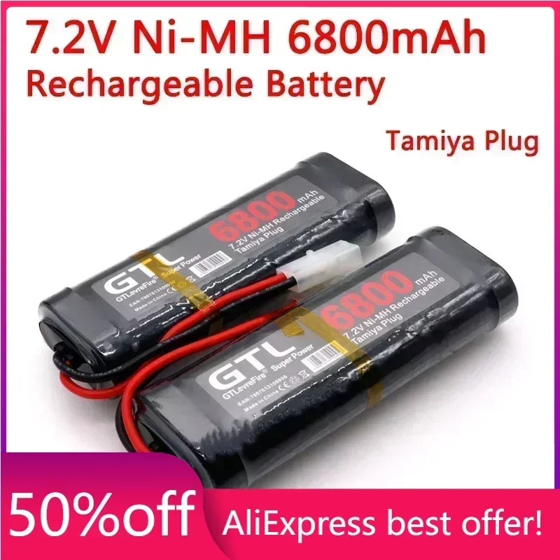 

New Original 7.2V Battery 6800mAh NiMH Batteries Pack For RC Car Truck Buggy Boat Tank Ni-Mh Baterias gray supper power