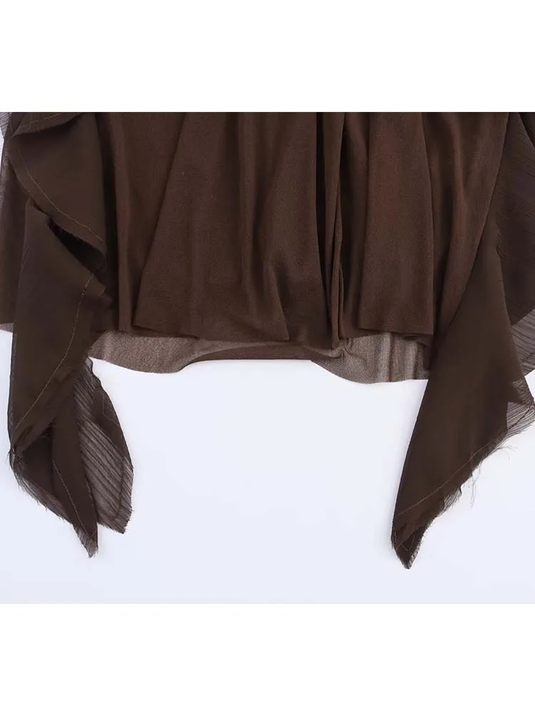 2025 Autumn New Women Shirt Loose Tied Stacked Decoration Woman Tops Ruffles Flare Sleeve Loose Elegant Blouses Lady