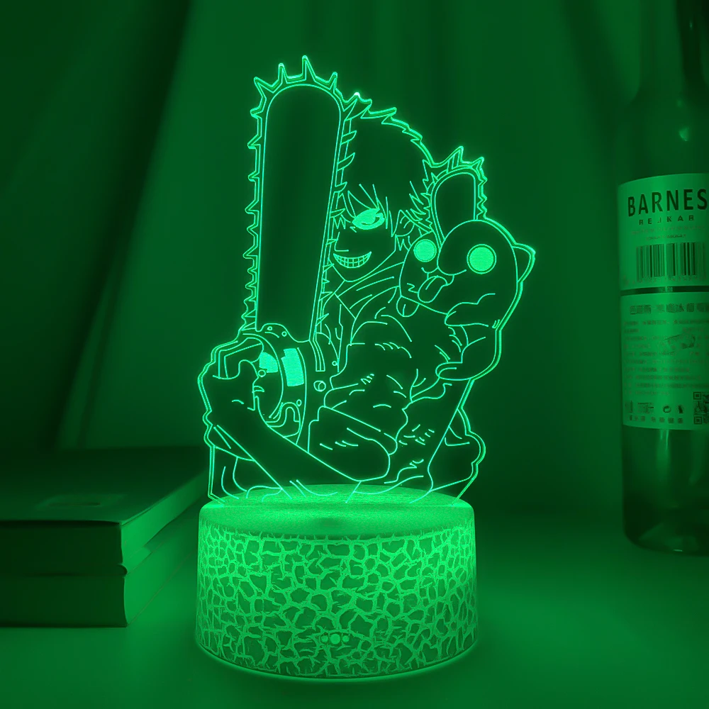 Newest Anime Led Light Chainsaw Man for Bedroom Decoration Nightlight Birthday Gifts Room Decor Table 3d Lamps Chainsaw Man