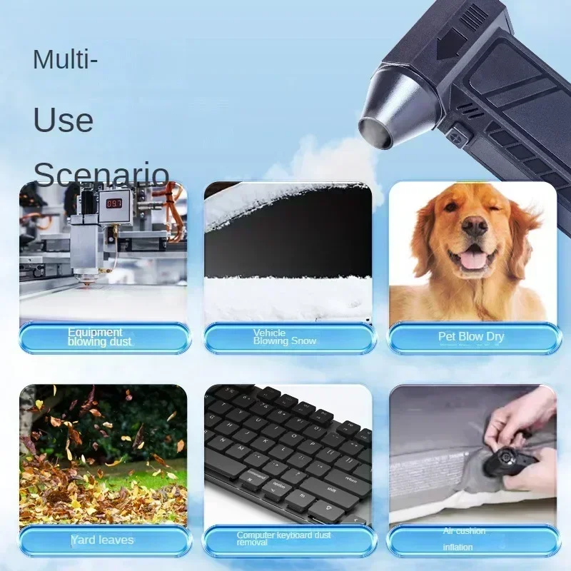 130,000RPM Air Blower Turbo Jet Fan Electric Power Display Handheld Mini Dust Cleaner High Speed Duster Gun Cleaning Tool 2