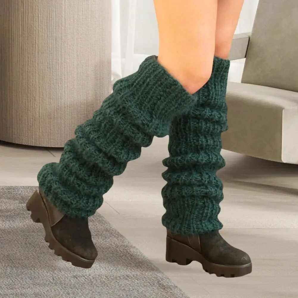 

Мягкие носки выше колена, удобные толстые вязаные зимние носки до середины икры с нескользящим теплым ворсом, гетры для женщин Jk для погоды