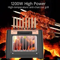 Electric Barbecue Machine 220V Electric BBQ Grill Smokeless Automatic Rotation Home Party Kebab Meat Skewer Grilling Machine 2