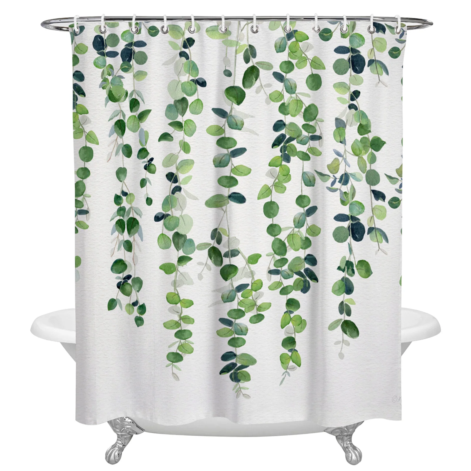 

Eucalyptus Garland Waterproof Shower Curtain Bathroom Curtain Polyester Fabric Curtain Home Decoration