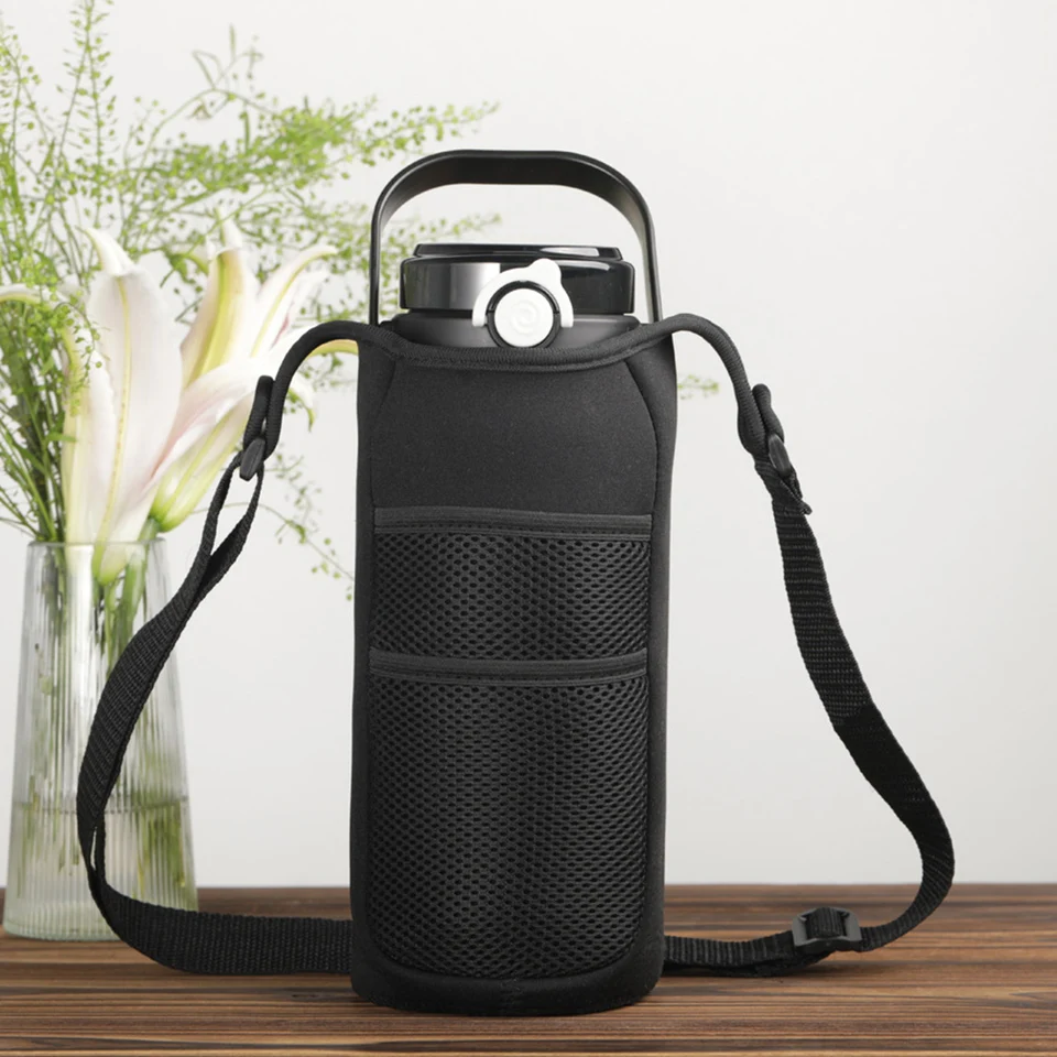 Sac Fourre-tout Pour Bouteille D'eau 2 Pièces, Bretelles Réglables Avec 2 Poches, Sac Pour Bouteille D'eau En Maille, Accessoires Pour Bouteille