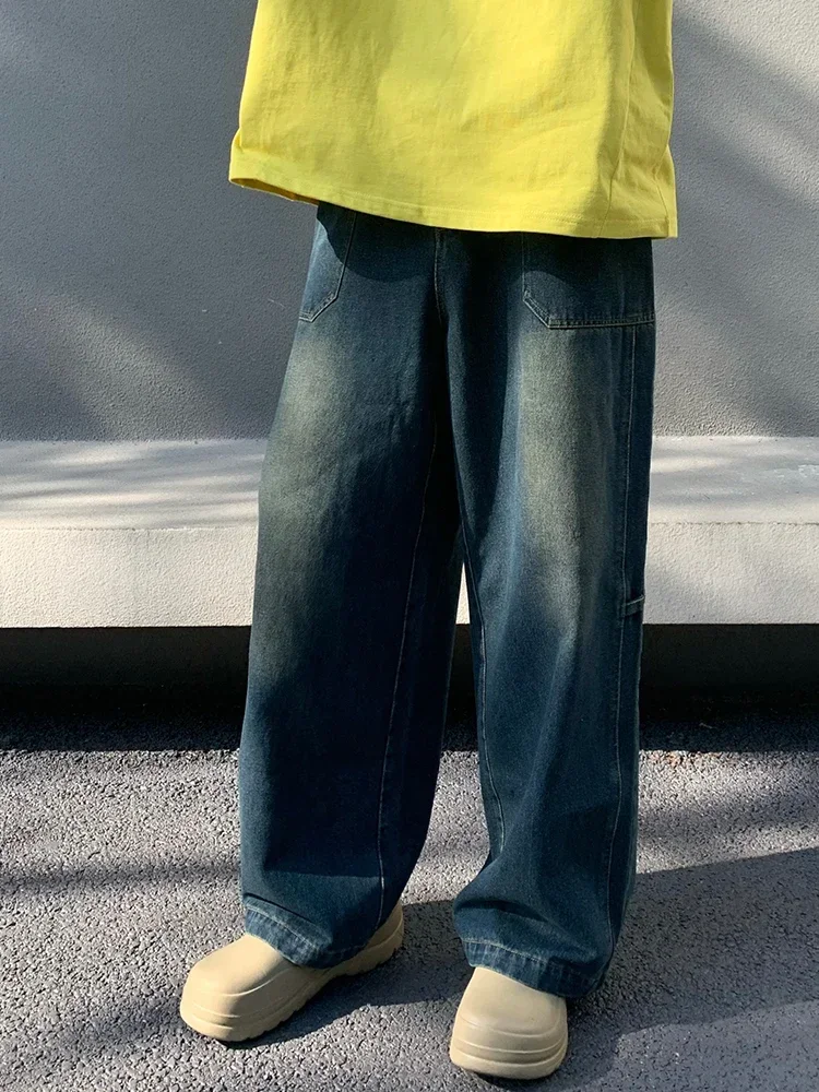 Harajuku Washed Jeans Men Women Hip-hop Distressed Straight