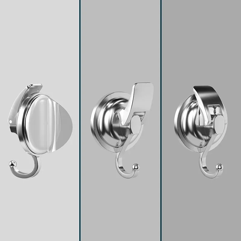 2Pcs Suction Cup Hooks Shower Heavy Duty Vacuum Hooks for Inside Shower Super Suction Sticky Hook for Kitchen Bathroom Restroom