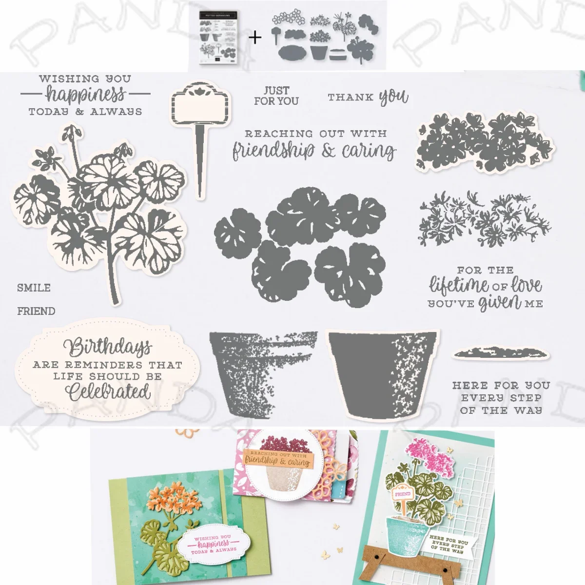 

Potted Geraniums Clear Stamp for Making Scrapbook Craft Decoration Template Embossing DIY Greeting Card Handmade New Arrivals
