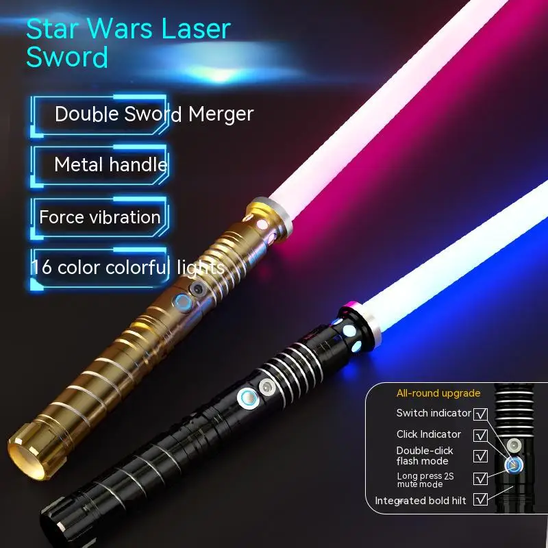 two-person-battle-metal-laser-sword-automatic-color-changing-emitting-sound-rechargeable-with-vibration-flashing-sword-toy