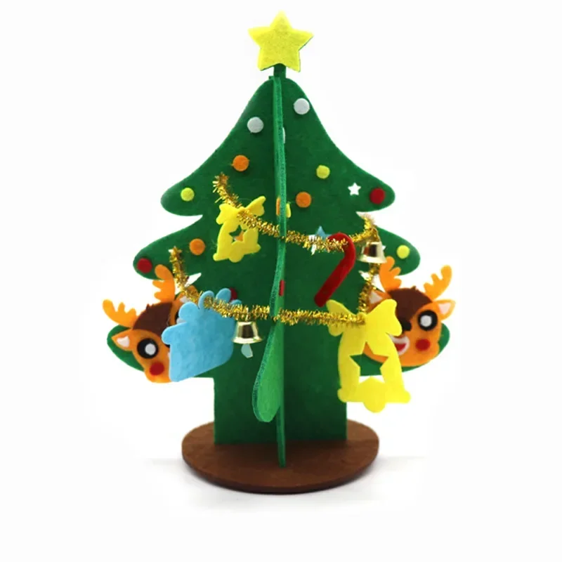 3D DIY Felt Christmas Tree Kids Toys For Children Kindergarten Crafts Snowman Educational Toys Decoration Gifts For Children