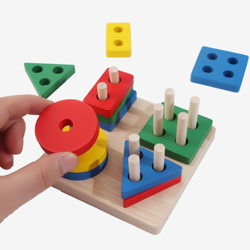LEAZZLE Houten Montessori speelgoed, regenboog-clipkralen, bordspellen, puzzels & behendigheidsspellen & wiskunde, educatief speelgoed, kleursorteerspeelgoed voor vanaf 3, 4, 5, 6 jaar, creatief