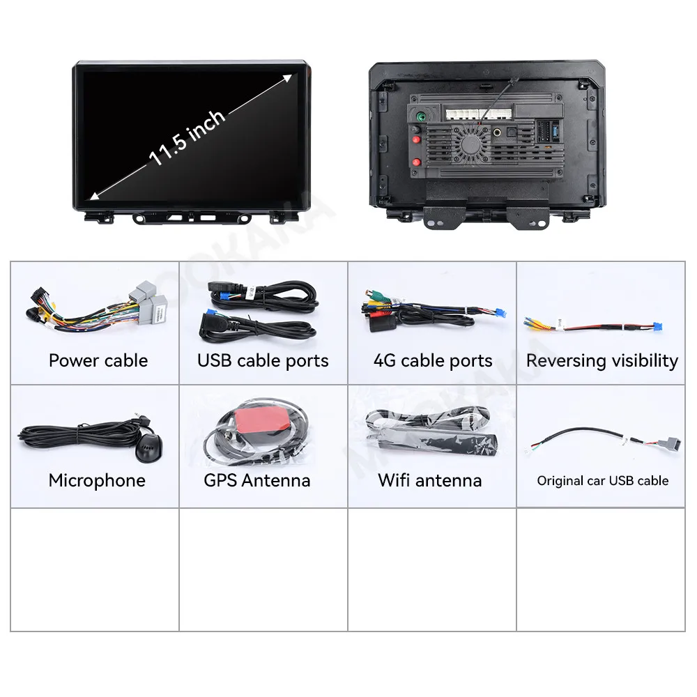 Navigatore GPS Android 14 per Suzuki Jimny 2019-2025, Radio Multimediale Stereo con Registratore DSP, Unità Principale con Schermo Touch da 11,5 Pollici - Image 4