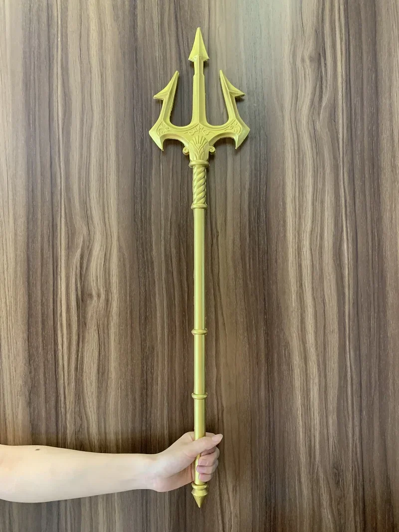 God Of Sea Trident Game Movie Toy Weapon Sword Adult Kid Gift Gold Fork Retro 75cm/100cm Cosplay Safety PU Weapons Prop