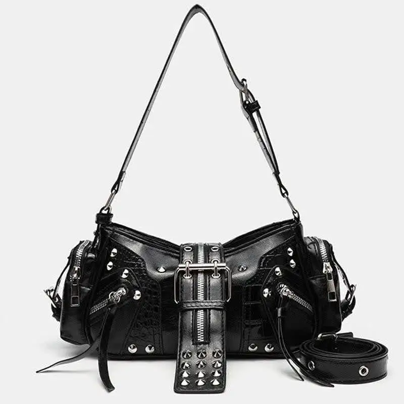 00s【archive】 Y2K Black leather waist bag 00s【archive】leather one shoulder bag/Y2K - メルカリ