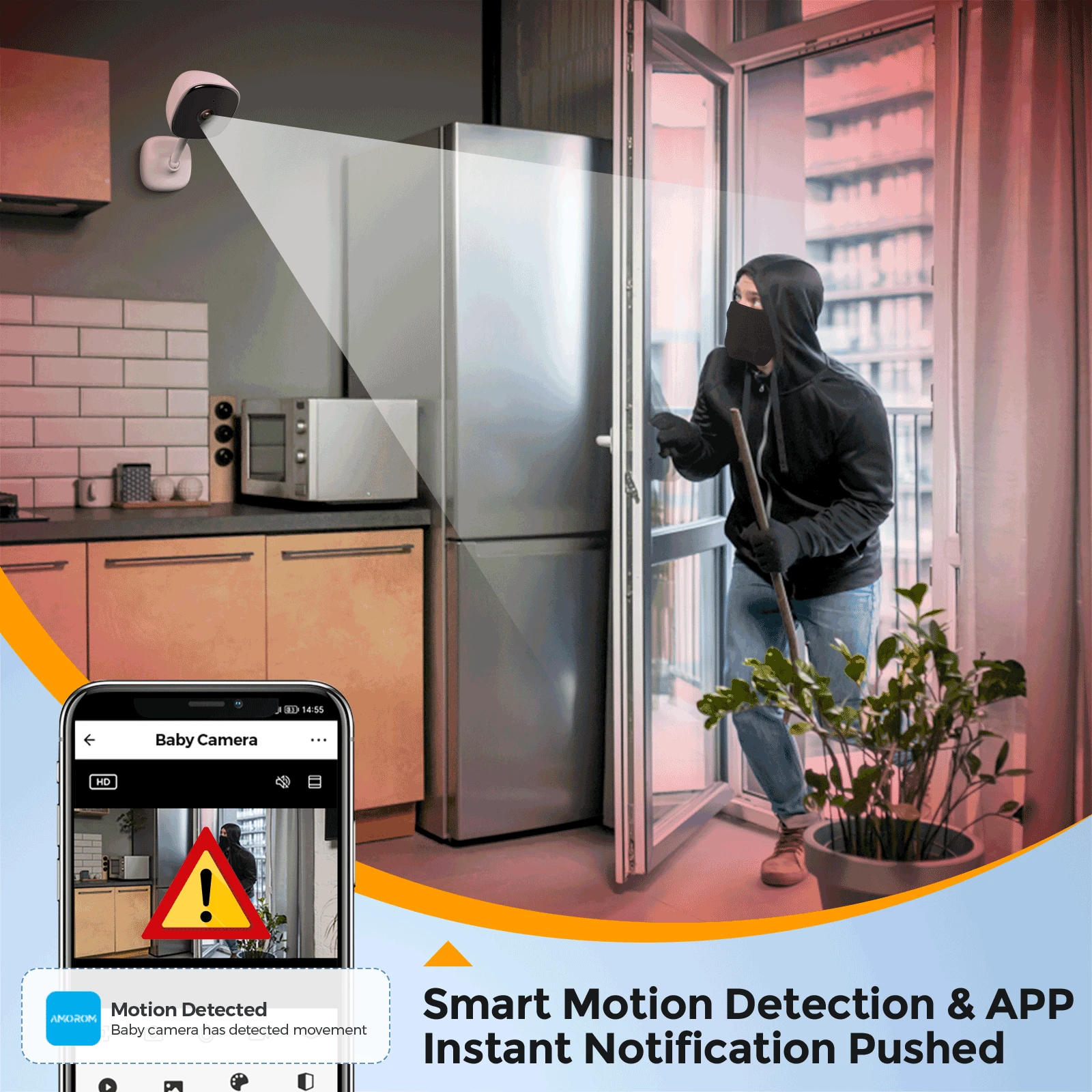 Amorom ǳ  IP ī޶,  1080P HD Ʈ , AI   ī޶, ˷ , ֿ  ̺ Ϳ