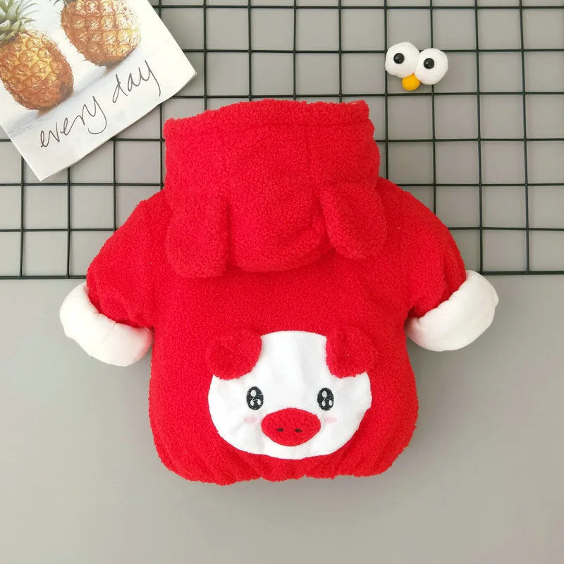 0-36 Months Newborn Baby Girl Clothes Cute Piggy Hooded Baby Boys Jacket Winter Warm Fleece Outwear For Girls Coat Birthday Gift