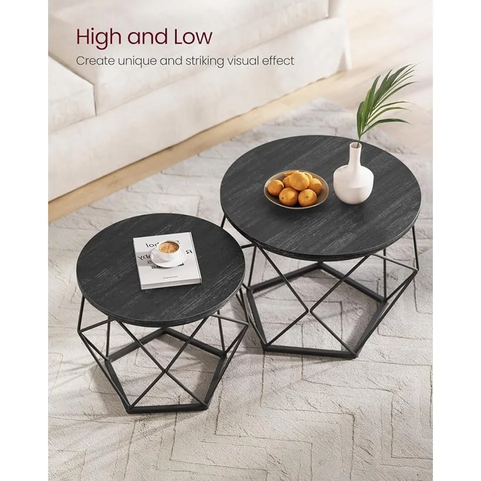 Modern Round Coffee Table Set of 2