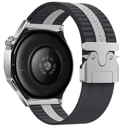 Braided Soft Nylon Sports Strap - 22mm for Huami GT 5 46mm (Gray White-1)