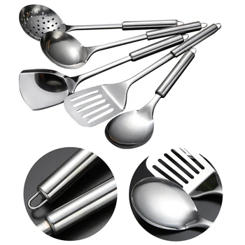 5pcs Cooking Colander Stainless Steel Multifunctional Spoon Spatula Kitchen 2