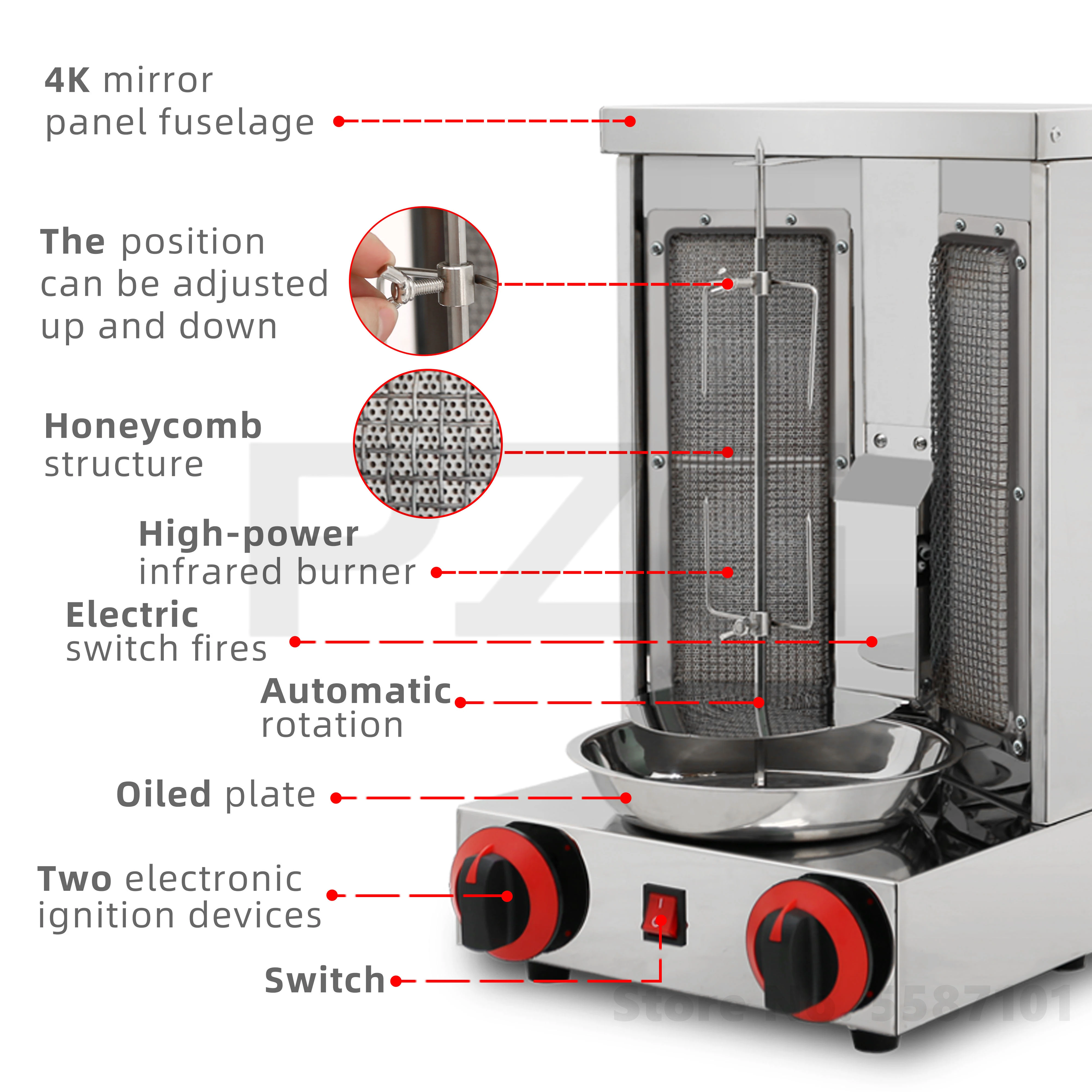 Meat Product Making Machines 2 Burners Automatic Doner Kebab Machine Commercial Electric And Gas Shawarma Machine Commercial Use 5