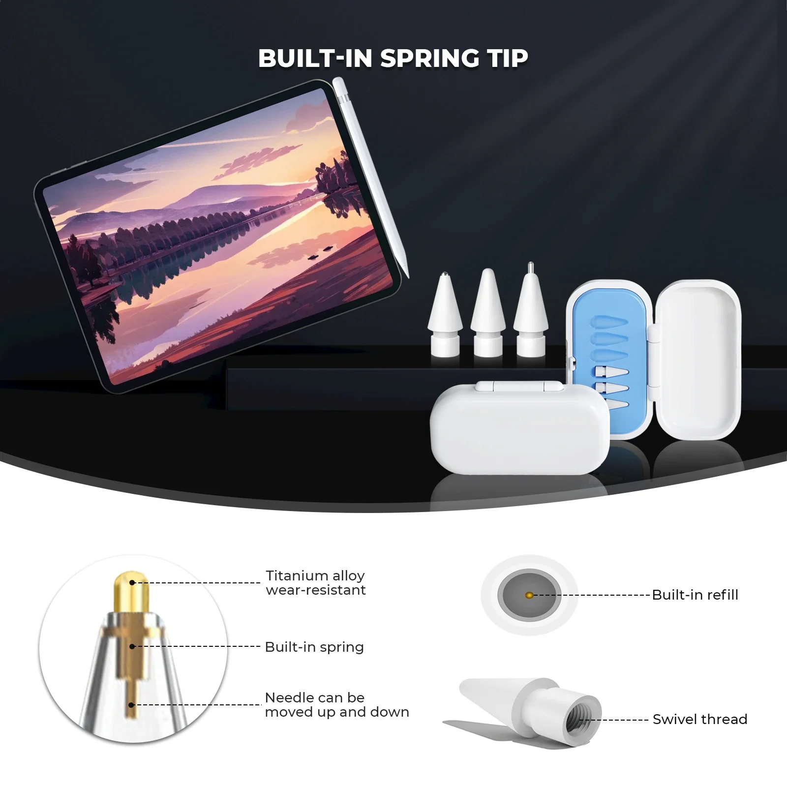 Enhanced Multi-Function Replacement Pencil Tips with Storage Case