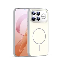 ELVEV Magnetic Skin - Feeling Soft TPU Protective Case with Wireless Charging Cover for Poco F8 ultra (Grey)