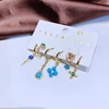 Yakemiyou 6pcs Turquoise Water Drop Star Dangle Earrings Set with Ear Cuff Gold Color Women Jewelry 5
