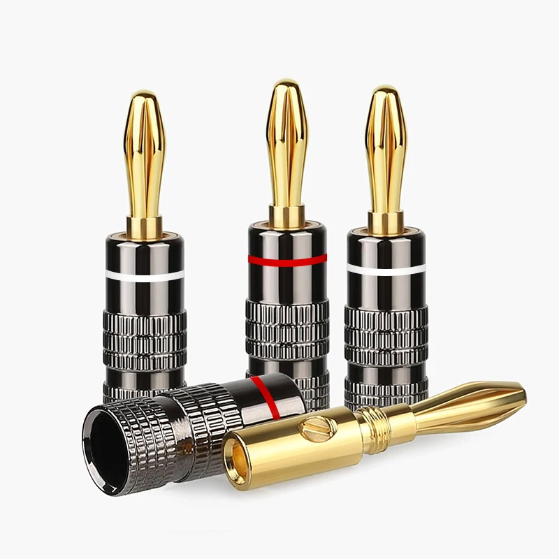 

Audio Speaker Screw Banana Gold Plate Plugs Connectors 4mm Speakers Amplifier Cable Male and Female Banana Connectors Plugs Jack