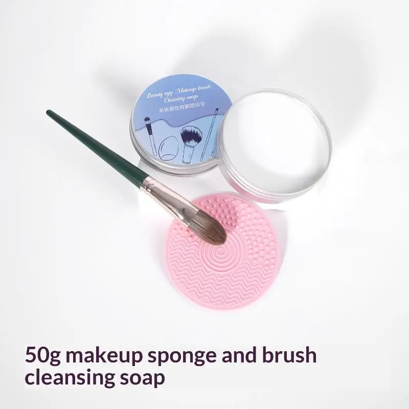 Portable Natural Makeup Brush Cleaner Soap - Multi-Functional, Reusable Cosmetics Travel Beauty Tool
