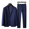 2024 XL-9XL Large size Men (suit + trousers) Business Casual handsome solid color all-in-one wedding dress two-piece set 1