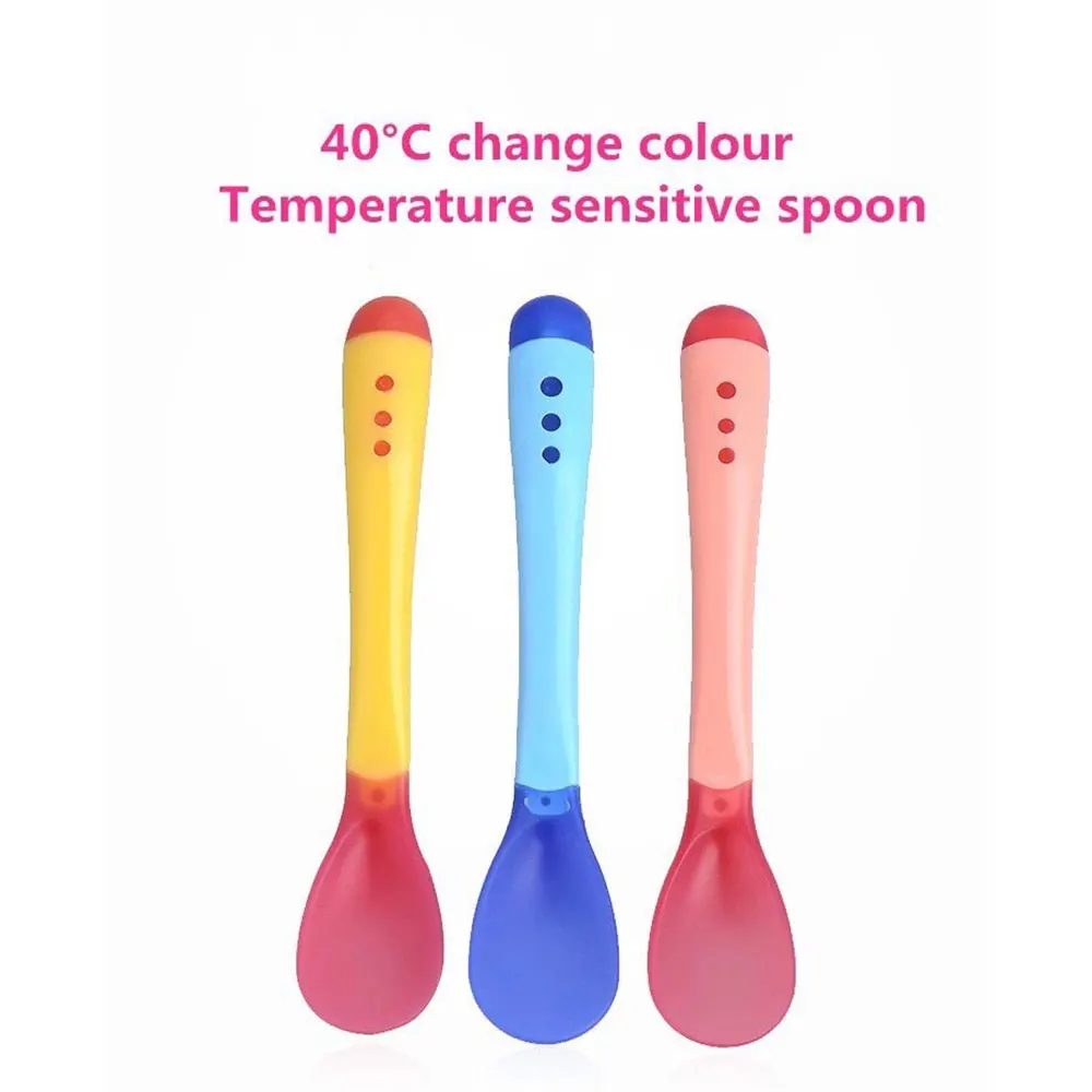 Baby Complementary Tableware Feeding Stirring Temperature Sensitive Spoon 0-5 years old