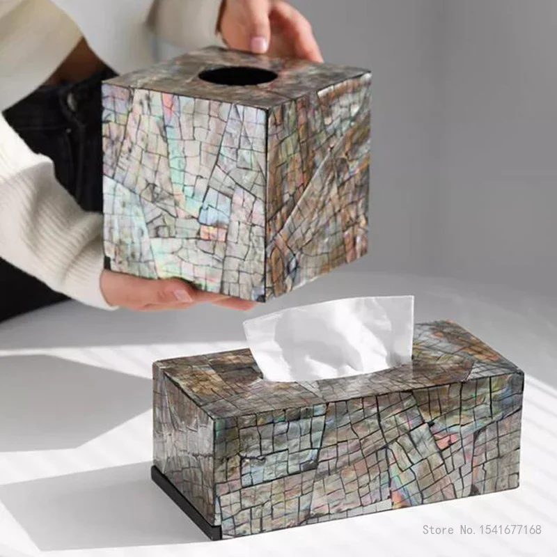 Creative Shell Tissue Box for Home Decoration Modern European Light Living Room Bedroom Hotel Napkin Box, Tea, Dining Table, 1Pc