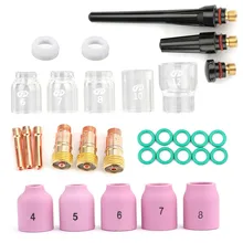 

31 Pcs TIG Welding Torch Stubby Gas Lens #12 Heat-resistant Glass Set, Suitable For WP-17/18/26 TIG Welding Cup Accessories