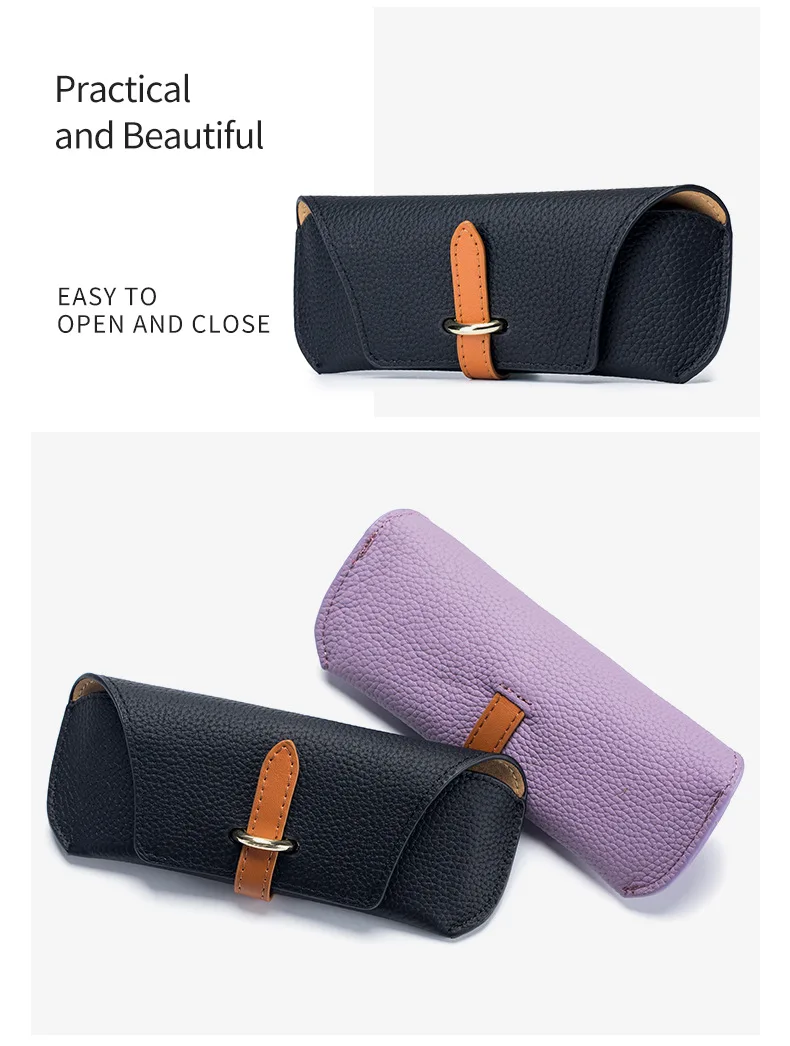 Echt leder Lesebrille Tasche Fall für Mann Frauen Student Sonnenbrille Aufbewahrung halter Beutel Brillen Box Brillen schutz – Detail 9
