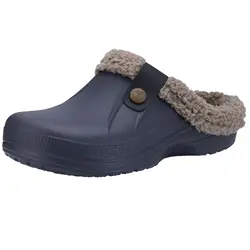 Kidmi Unisex Fuzzy Waterproof Outdoor Slippers - Fashionable Antiskid Winter Clogs - 44-45(10.4-10.6inch) (Deep Grey)