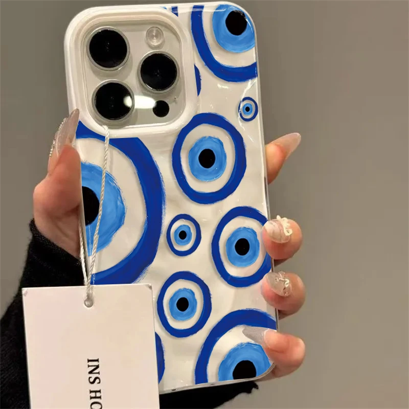 Vintage Blue Eye Design Shockproof TPU Phone Case Cover