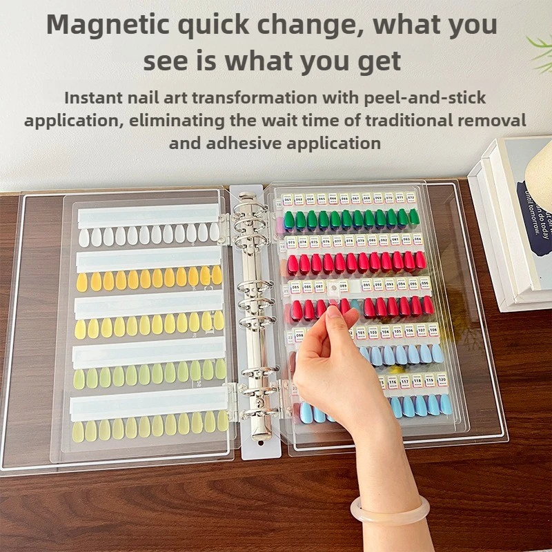 120/180 Colors Magnetic Tips Nail Art Swatch Book Manicure Color Test Storage Book Large Acrylic Works Display Color Card