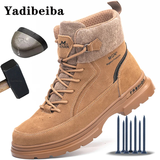 Botas de trabajo de seguridad para hombre, zapatos de seguridad con punta de acero, zapatillas de trabajo para construcción, calzado de seguridad Industrial _ - AliExpress Mobile