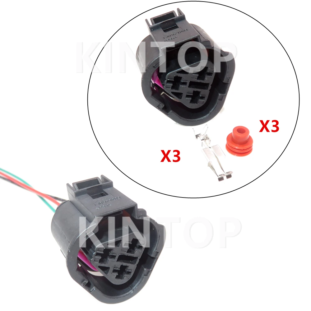 

1 Set 3 Pins 1J0973203 Auto Thermal Switch Cable Connector Automobile Temperature Control Wire Harness Waterproof Socket Starter