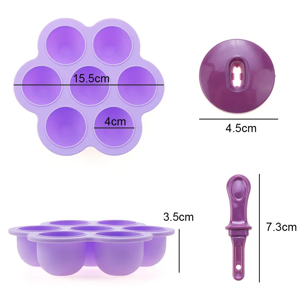 Silicone World 9/7 Holes Popsicle Silicone Molds DIY Ice Cream Pops Mold Ice Tray Children Fruit Shake Complementary Food Box ice mold ice cream molds