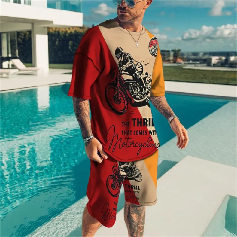 

Trend 3d Printed Tracksuits 2piece Set For Men Personality Street All-Match Fashion New Casual Comfortable Breathable Tracksuit