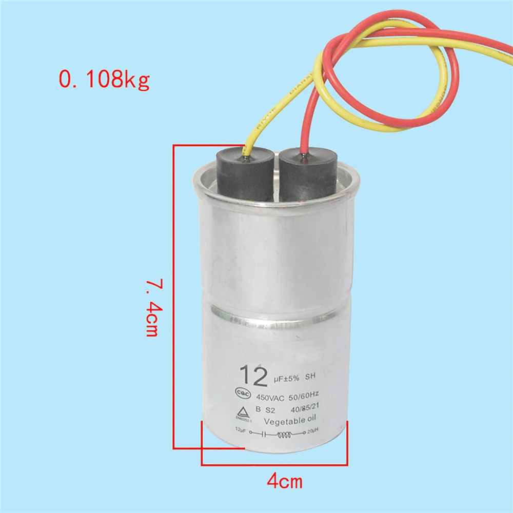 AC450V 50/60HZ 커패시터 10 미크로포맷 12 미크로포맷 13 미크로포맷 15 미크로포맷 스타터 커패시터 세탁기 수리 부품