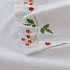100% Cotton Twill Embroidered Bed Sheets Luxury Flowers Embroidery Solid Color White Bedding Flat sheet 230*250cm 250*250cm 5