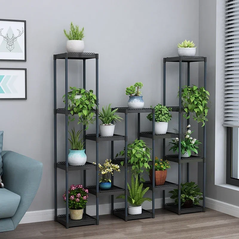 Multi-storey Flower ShelfIndoor Special Balcony StandMulti-pot Rack for FlowersPlastic Window Frame Racks s