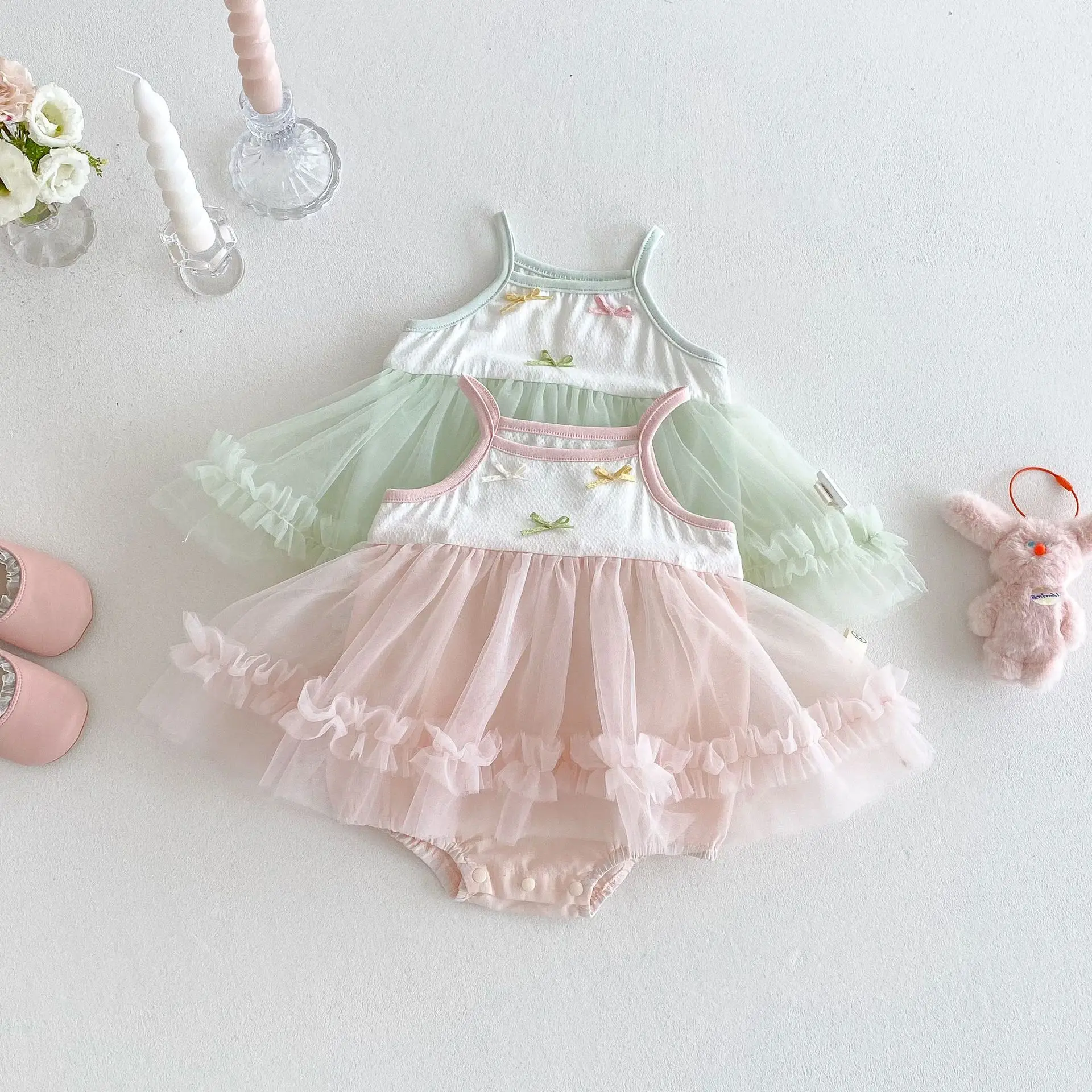 Cotton Baby Girl Bodysuit for Summer