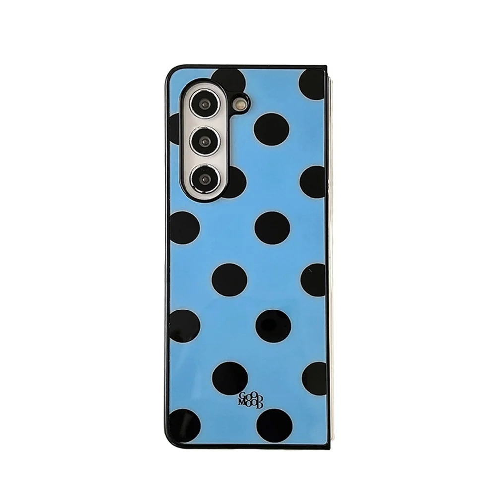 Fashion Glossy Color Blocking Polka Dot Phone Case with Comfortable Touch Cover