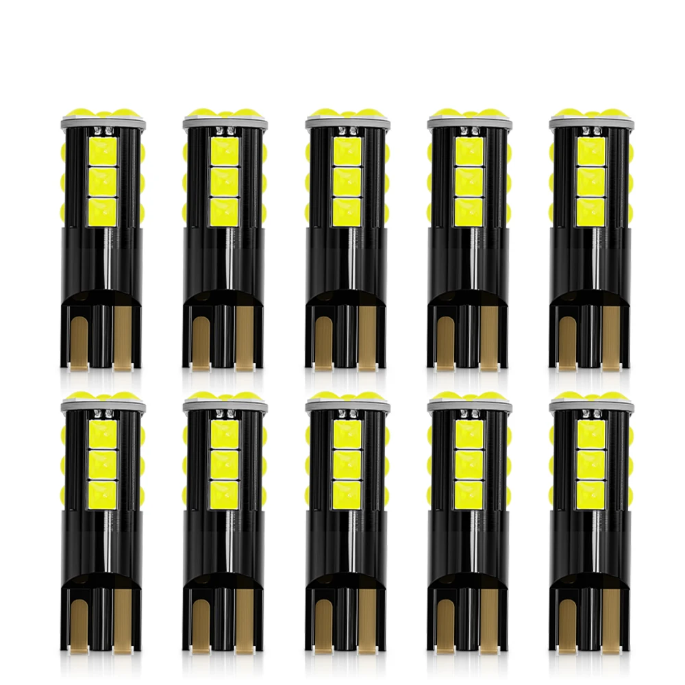 

10X T10 W5W 194 501 LED Canbus No Error 10SMD 3030 Super Bright Car Interior Light Map Dome Parking Lights Auto Signal Lamp 12V