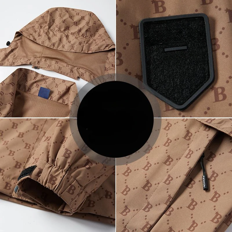 2023 Spring Autumn New Men Short Loose Casual Letter Storm Fashion Jacket Outside Waterproof Windproof Coat Youth Wear Top